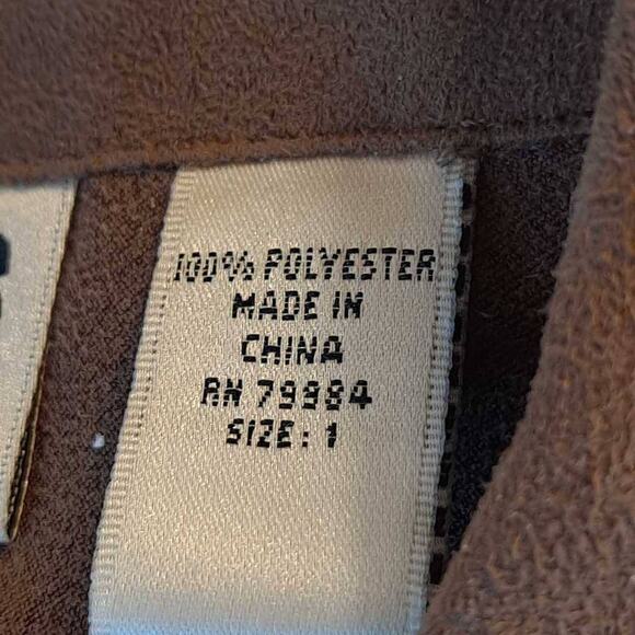 Chicos Women's Shirt Jacket Brown Waist Length Buttons Pockets Collar XL - Picture 8 of 8